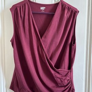 Lands' End Women's Burgundy Sleeveless Top